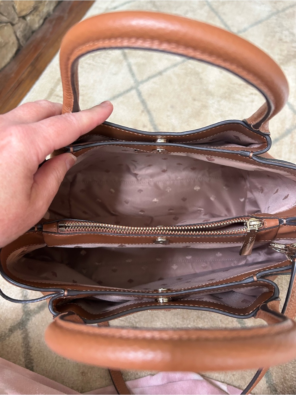 kate spade Large Dumpling Pebbled Leather Brown - Picture 5 of 6